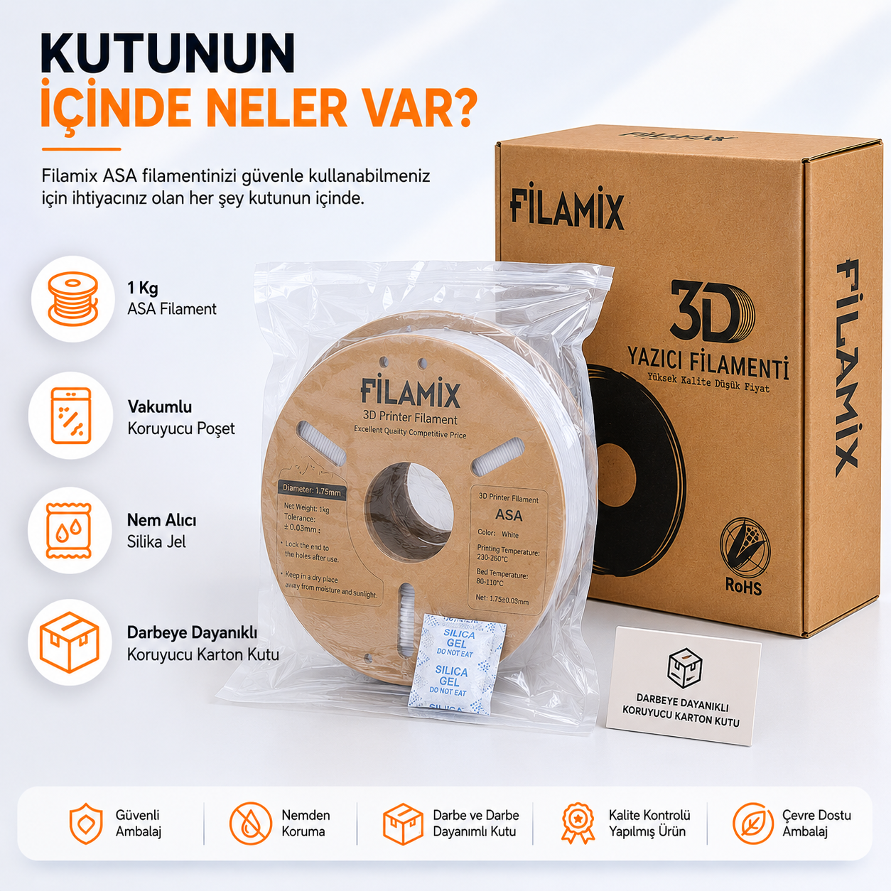 Filamix ASA seri kutu i&ccedil;eriği